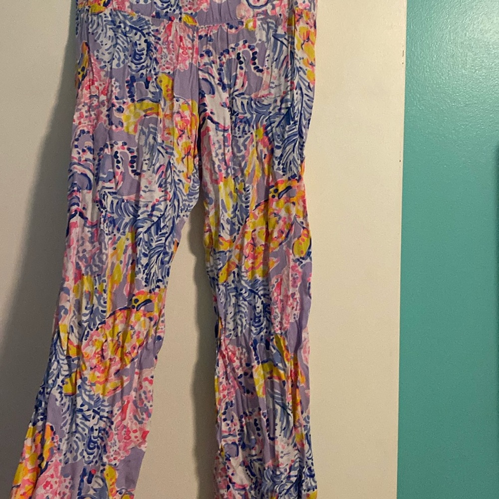 EUC purple turtle print palazzo pants